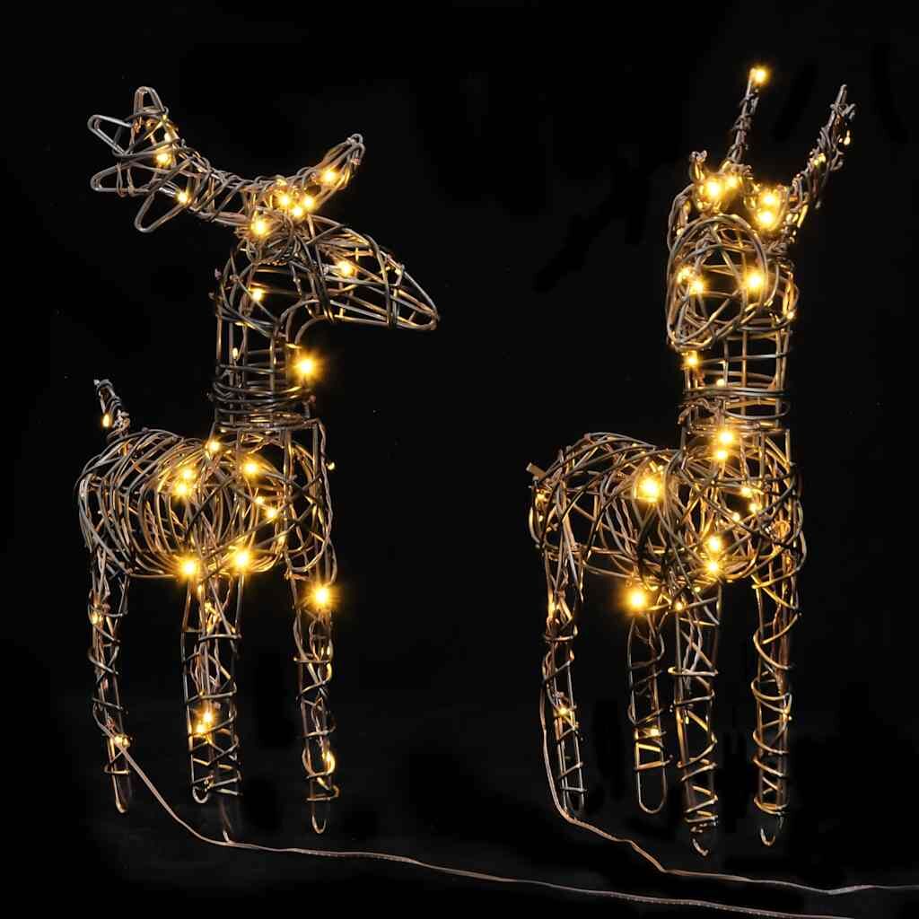 Vidaxl Renos De Navidad 80 Led 2 Unidades Blanco Cálido_1