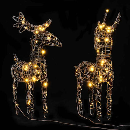Vidaxl Renos De Navidad 80 Led 2 Unidades Blanco Cálido_1
