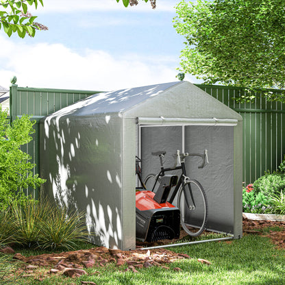 Outsunny Carpa De Jardín Para Herramientas Bicicletas Motos 1,6x2,2x1,7 M Gris_1