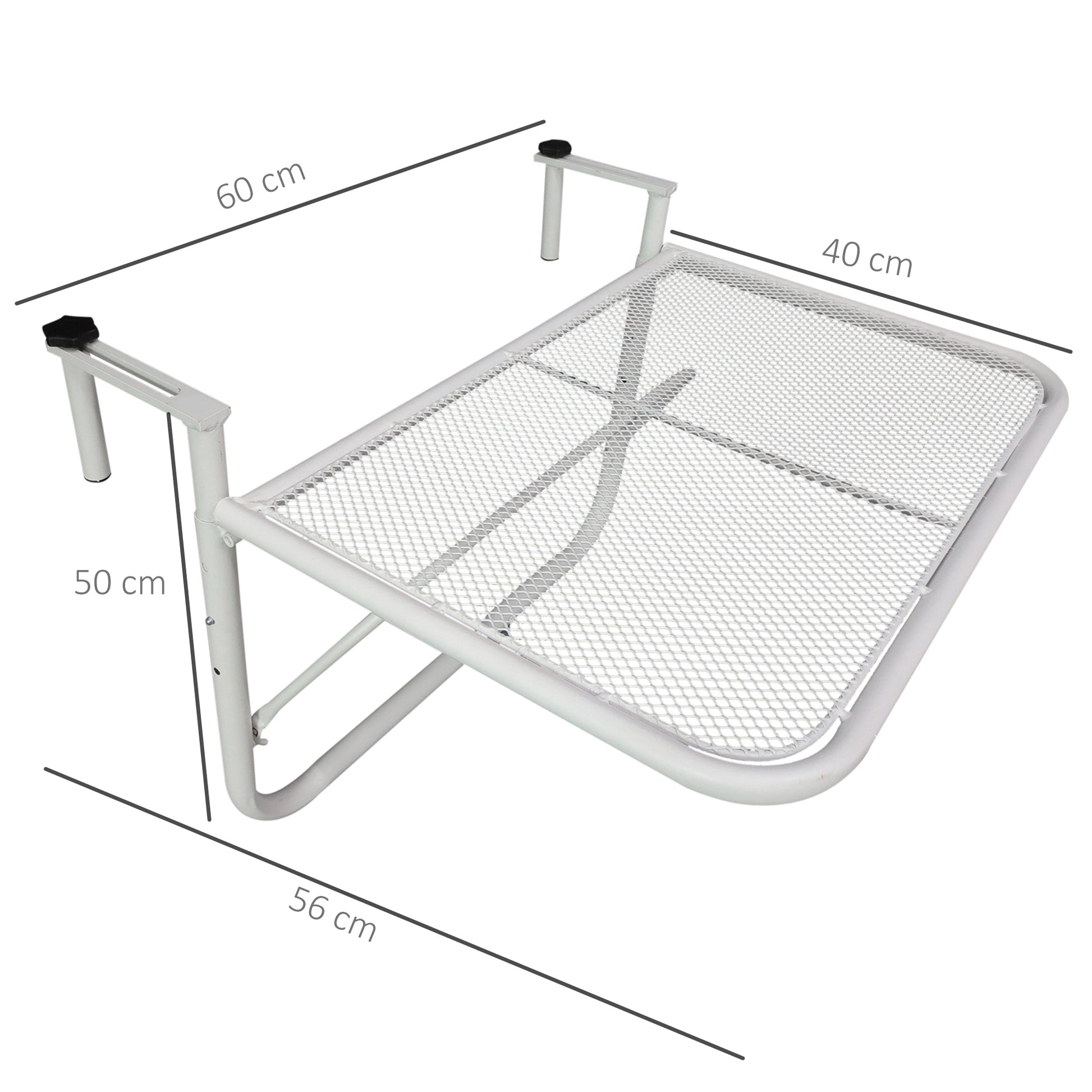 Outsunny Mesa Colgante Balcón Altura Ajustable En 3 Posiciones Carga 30kg_2
