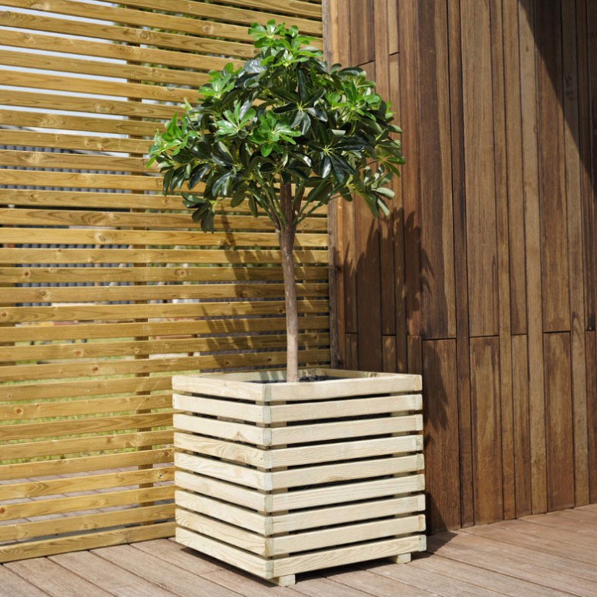 Jardinera de madera cuadrada Kub 50 cm 30 L