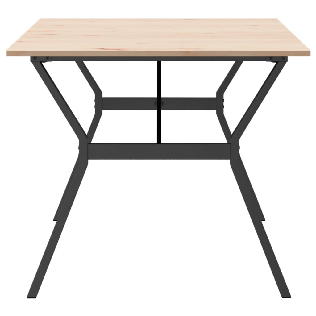 Mesa De Comedor Marco Y Madera Maciza Pino Y Acero 180x90x75cm_3