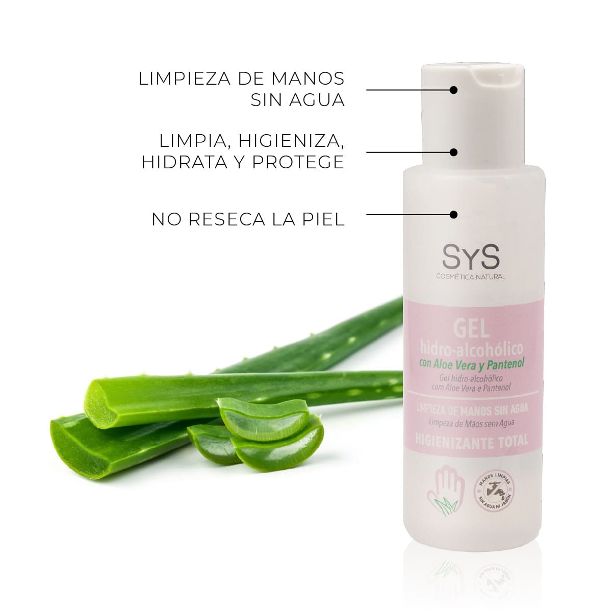 Gel Hidroalcohólico con Aloe Vera Labnatur 100 ml | Formato Viaje | Limpieza sin Agua | Hidrata y Suaviza | Vegano_2