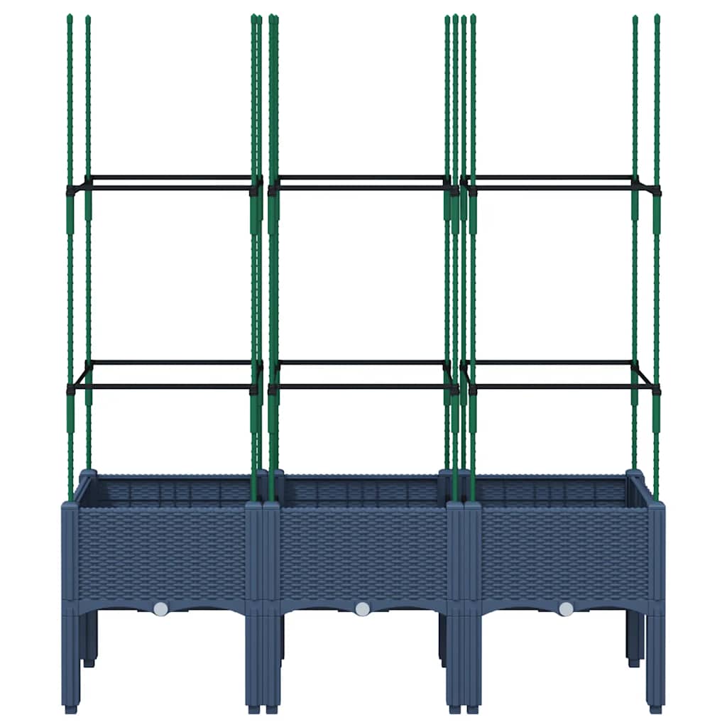 Jardinera Con Enrejado Pp Azul Gris 120x40x142,5 Cm_2