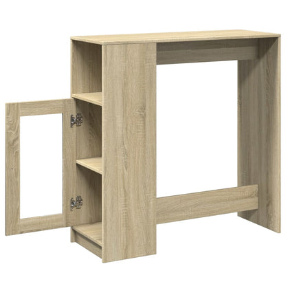 Mesa Alta Bar Con Estantes Madera Roble Sonoma 101x40x103,5 Cm_3