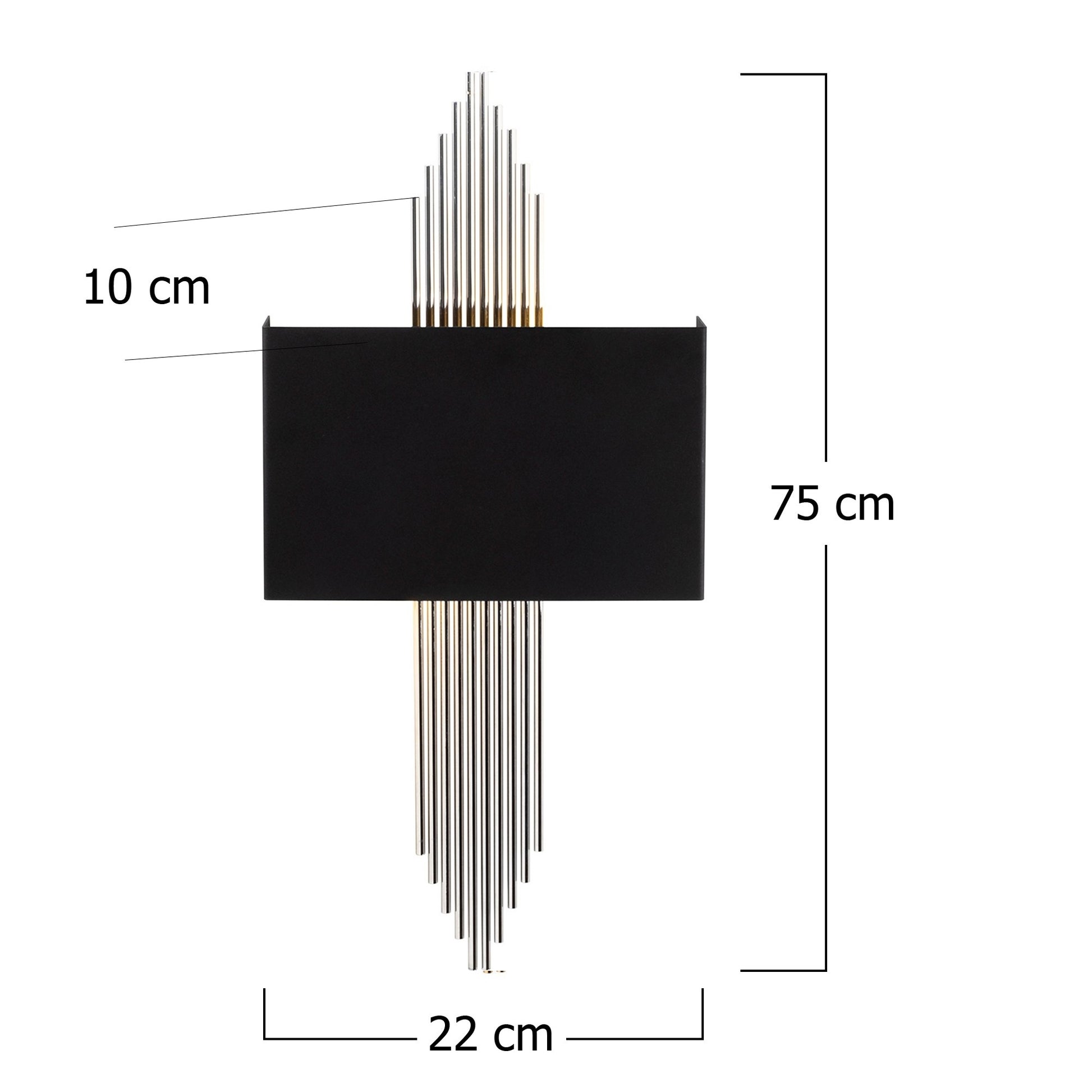 Aplique De Pared Recto, Metal , Negro

plata, 75x10x22, Casquillo E 27 Max 40 W_1