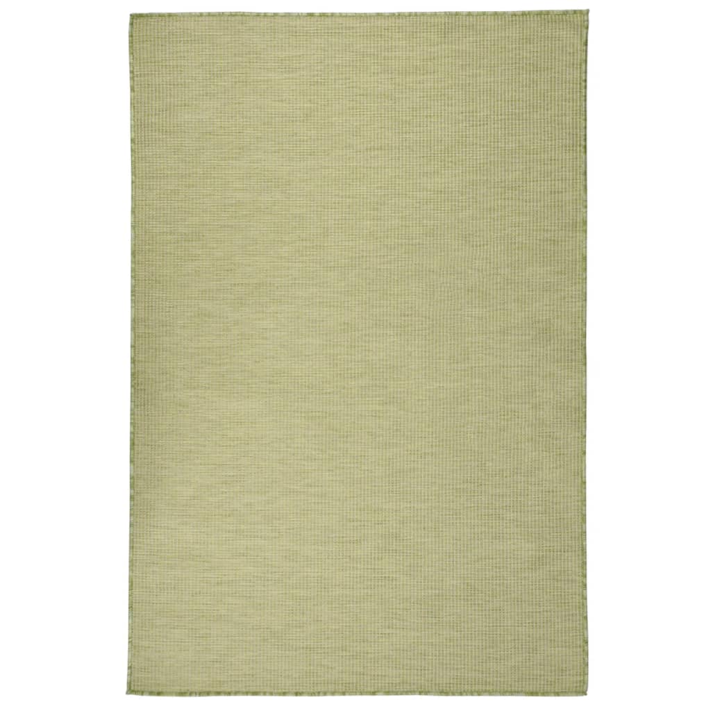Alfombra De Exterior De Tejido Plano Verde 120x170 Cm_1