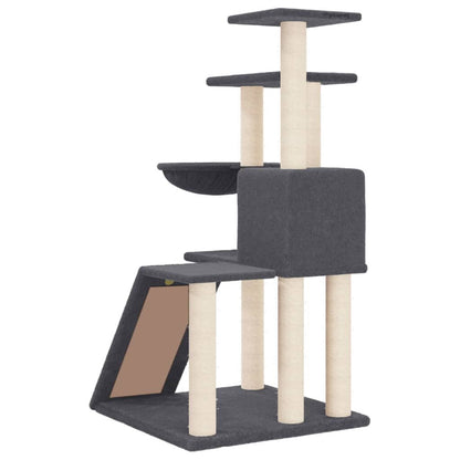 Vidaxl Rascador Para Gatos Con Postes De Sisal Gris Oscuro 94 Cm_4