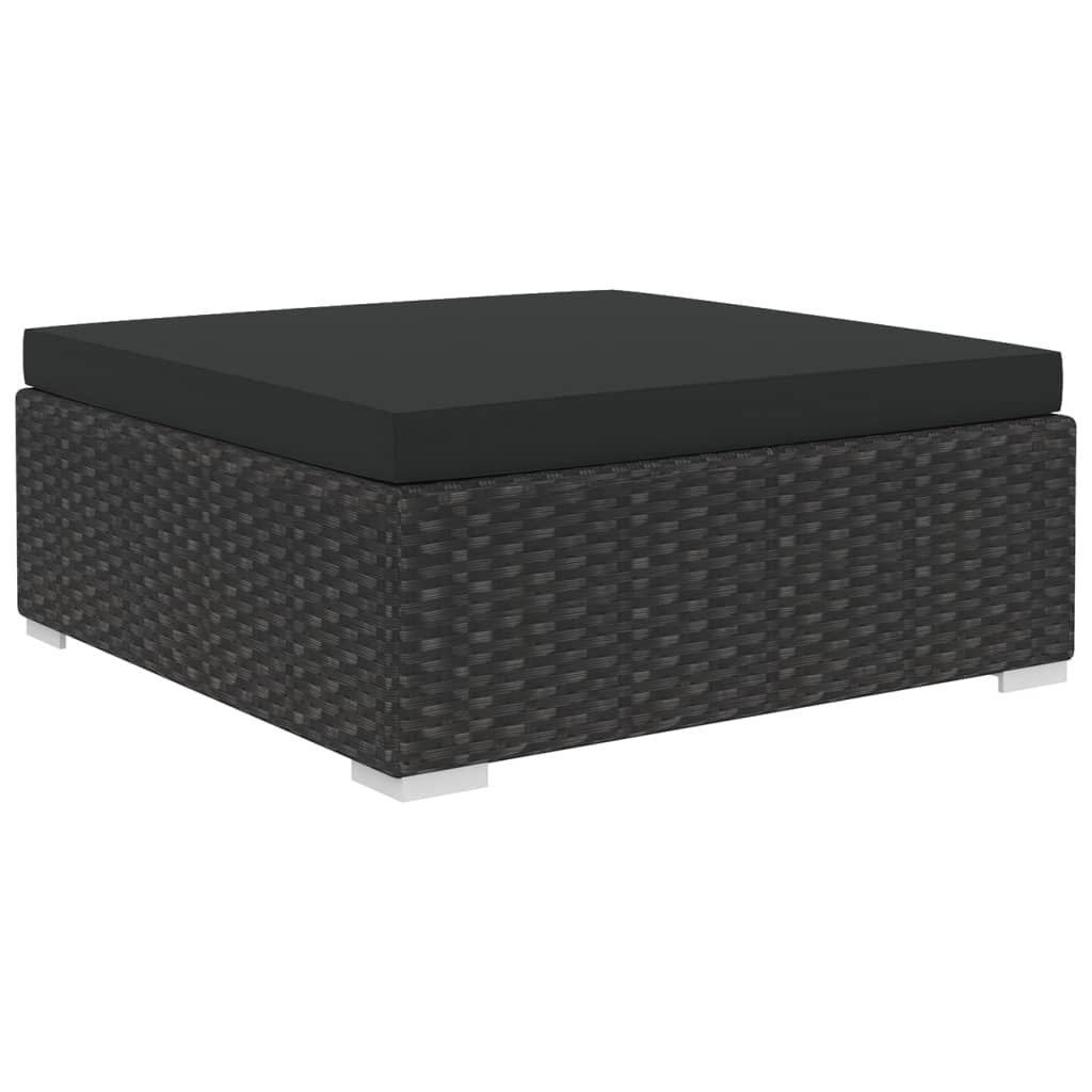 Vidaxl Set Muebles De Jardín 10 Piezas Y Cojines Ratán Sintético Negro_4