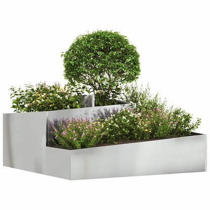 Macetero De Jardín Plateado 100 X 100 X 50 Cm Acero Galvanizado_2