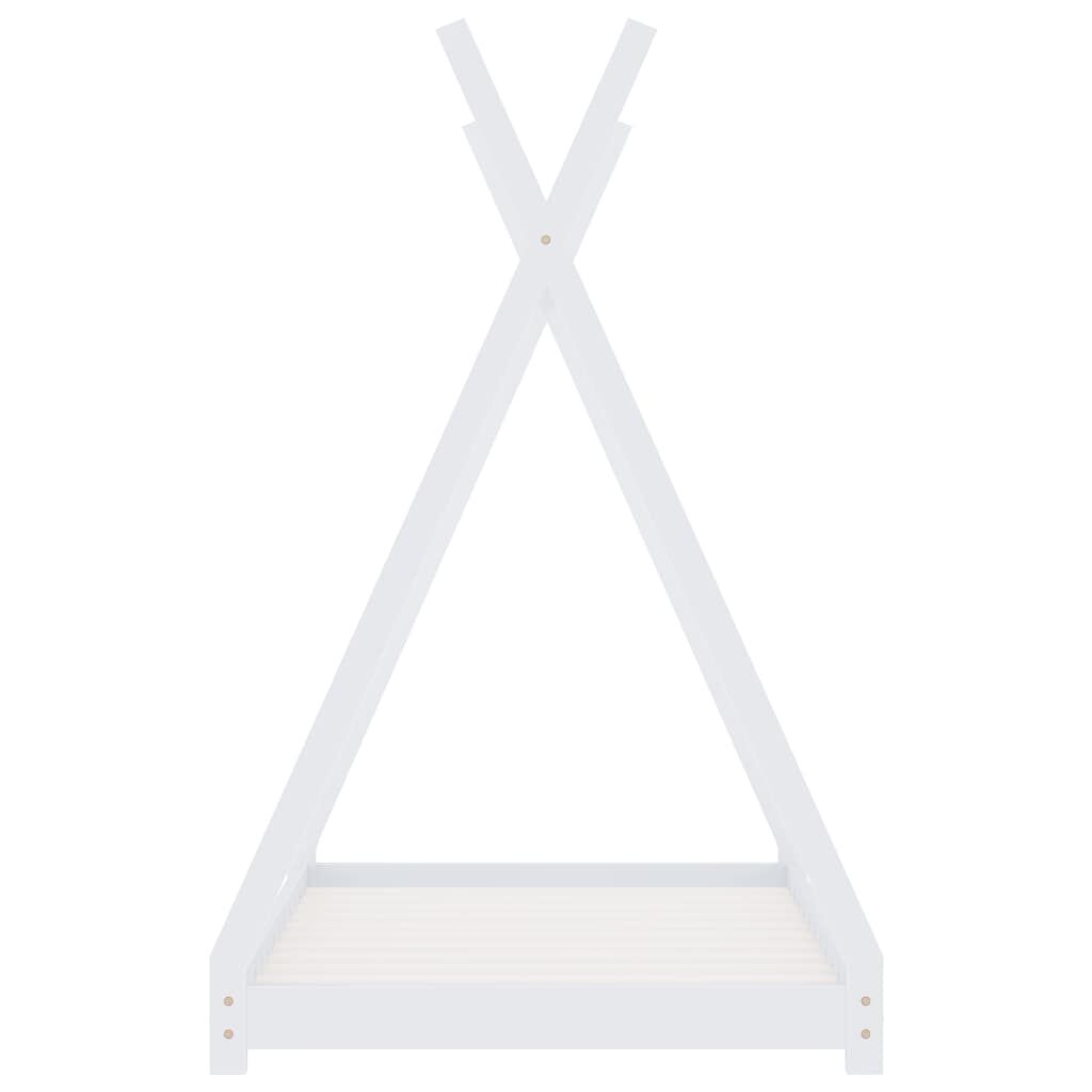 Vidaxl Estructura De Cama Infantil Madera Maciza Pino Blanca 90x200 Cm_3