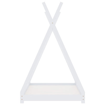 Vidaxl Estructura De Cama Infantil Madera Maciza Pino Blanca 90x200 Cm_3