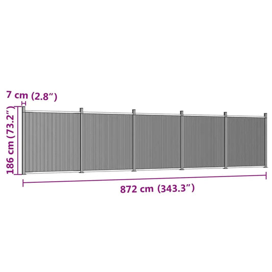 Panel De Valla Wpc Gris 872x186 Cm / Vetonek_0