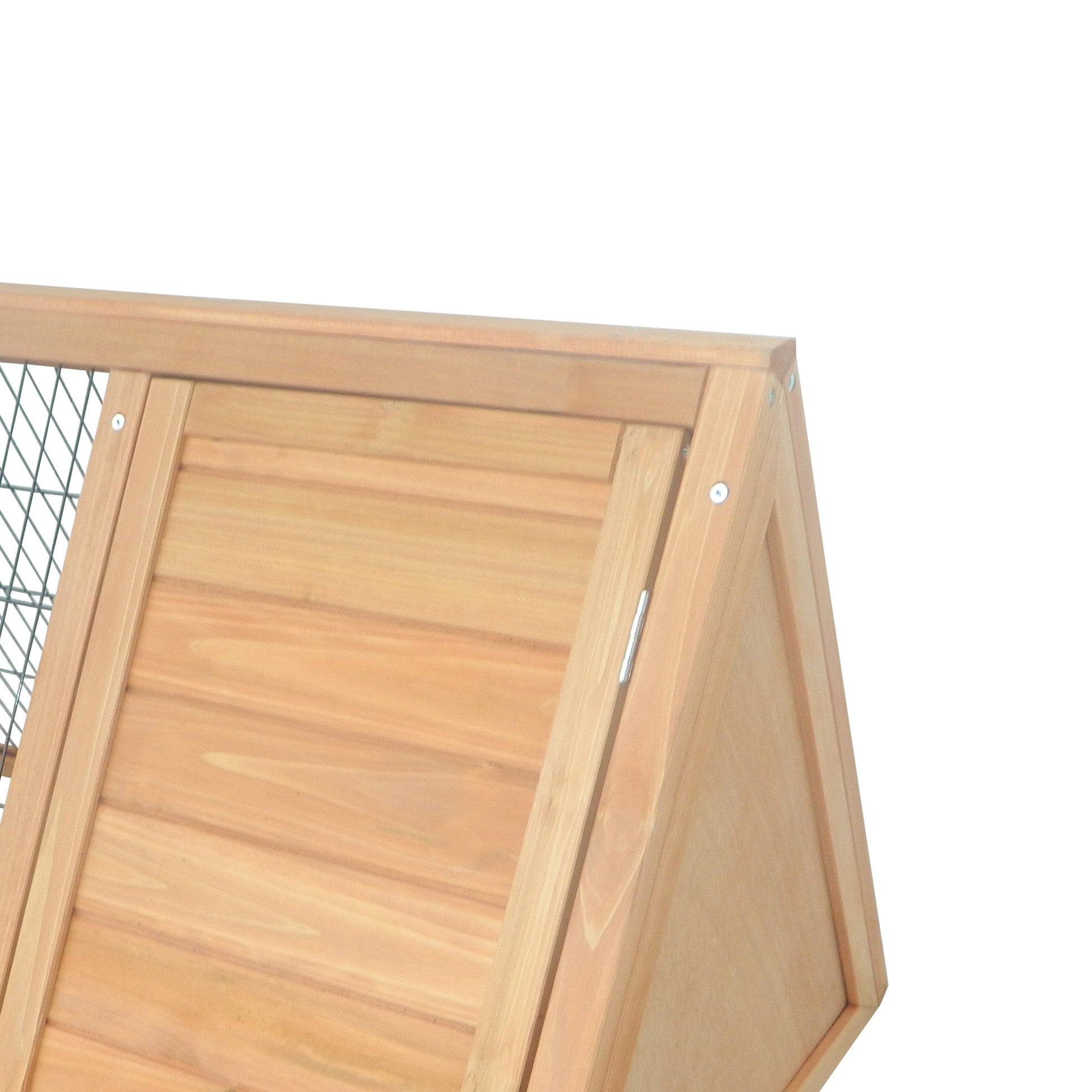 Pawhut Conejera De Madera 116x62,2x52,5 Cm En Forma De Triangular Madera Natural_4
