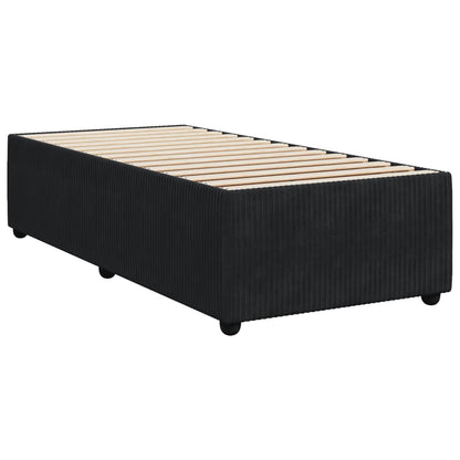Cama Box Spring Con Colchón Terciopelo Negro 90x200 Cm / Vetonek_1