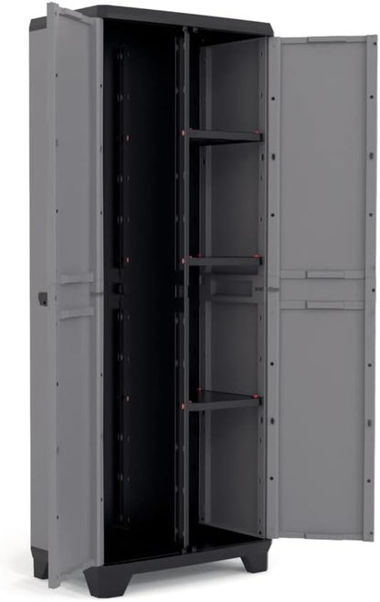 Keter Armario Stilo Escobero, Resina, 2 Puertas, 3 Baldas, 173x68x39 Cm._2