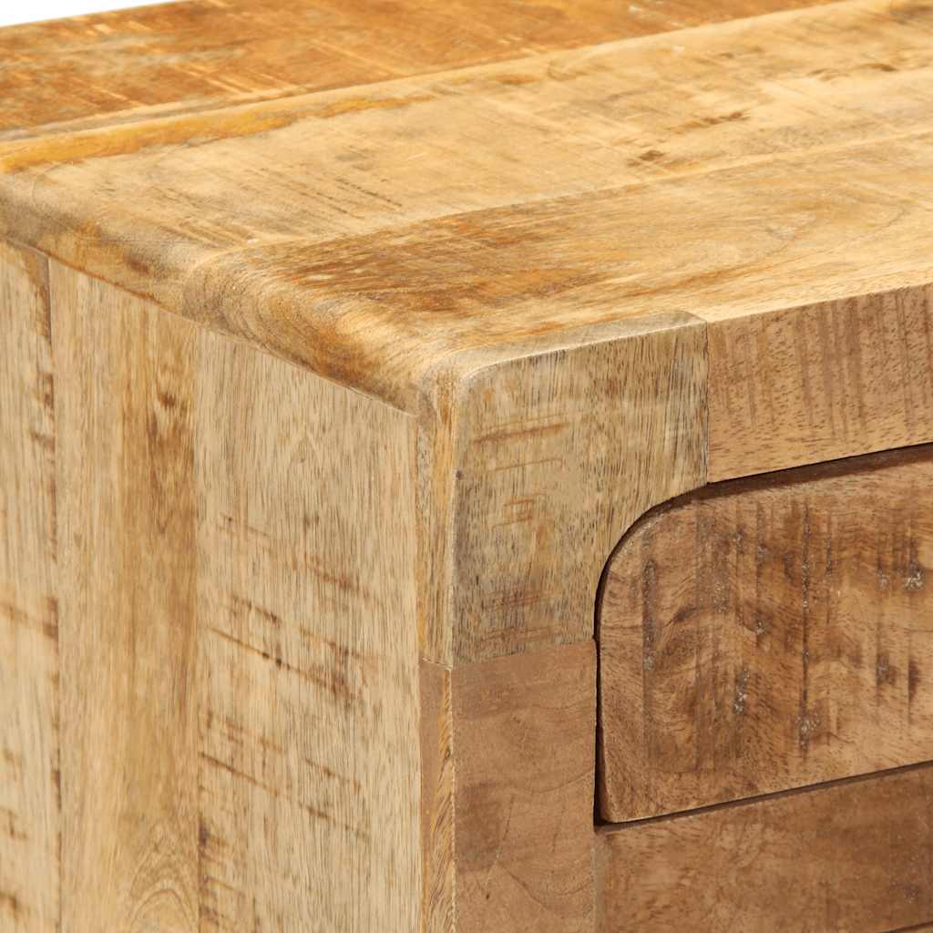 Mesilla De Noche 2 Uds 37x32x50 Cm Madera Mango Rugosa_4