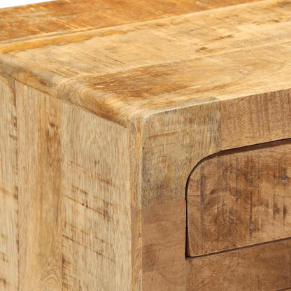 Mesilla De Noche 2 Uds 37x32x50 Cm Madera Mango Rugosa_4
