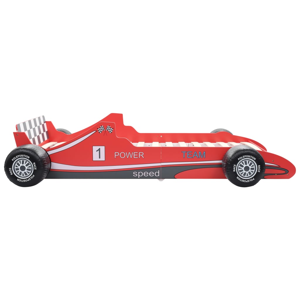 Cama Con Forma De Coche De Carreras Para Niños 90x200 Cm Roja / Vetonek_0