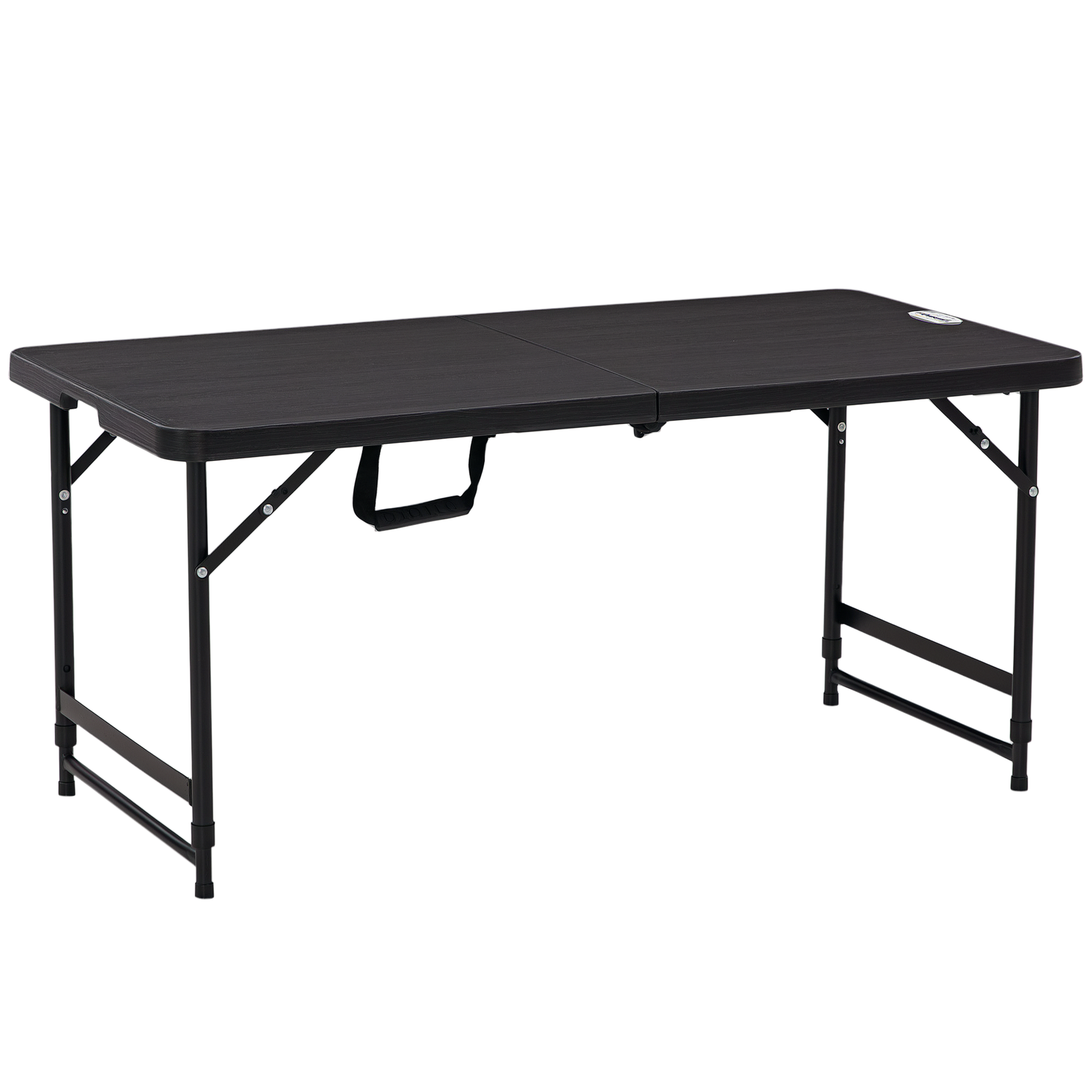 Outsunny Mesa De Jardín Plegable Con Altura Ajustable 118x60x56-74cm Gris Oscuro_0