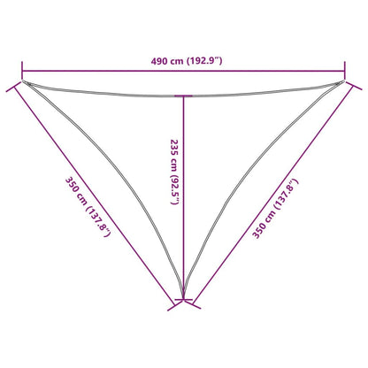 Vidaxl Toldo De Vela Triangular Tela Oxford Negro 3,5x3,5x4,9 M_2