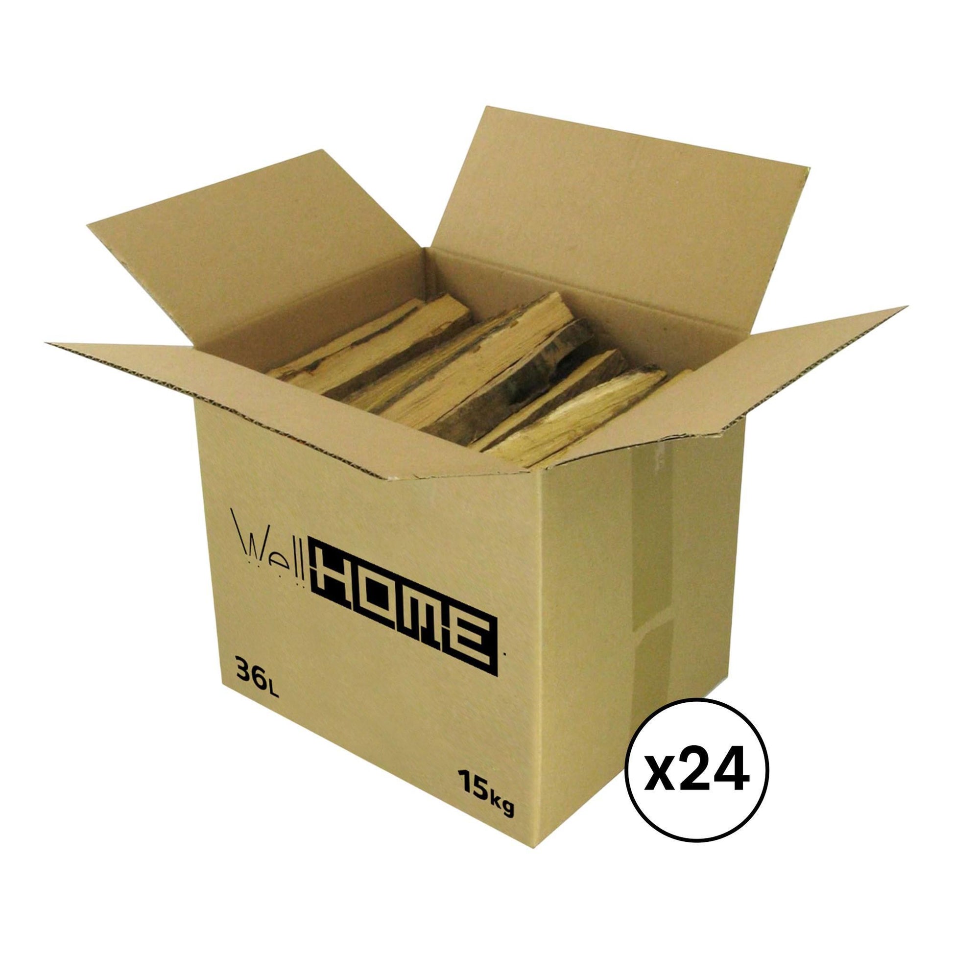 Set 24 Cajas De Leña 360kg (24x15kg) Haya Seca, Palos 30-50cm_1