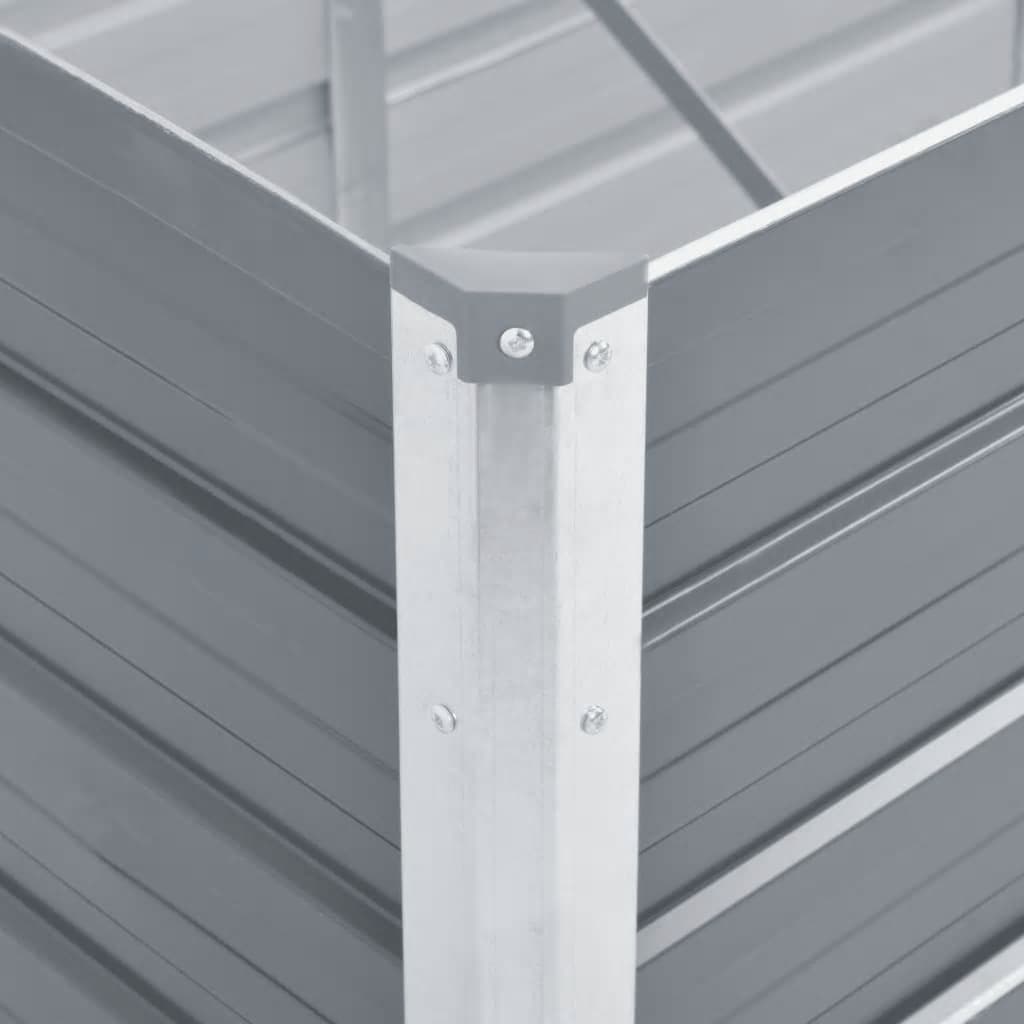 Arriate De Jardín De Acero Galvanizado Gris 320x80x77 Cm_5