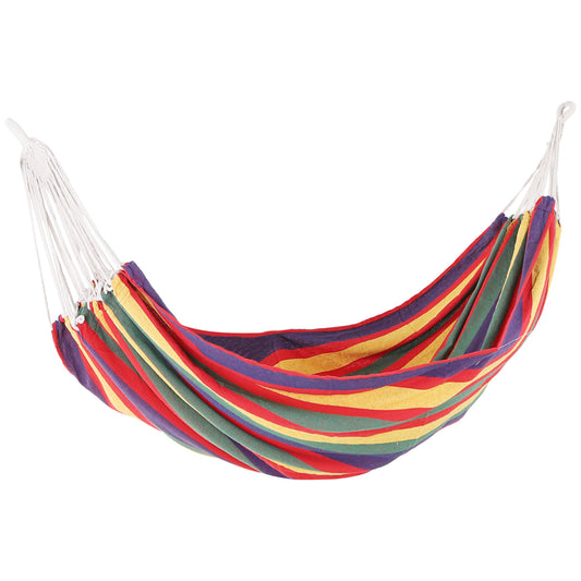 Outsunny Hamaca Para Jardín Camping 210x150 Cm Carga 180 Kg Rayas_0