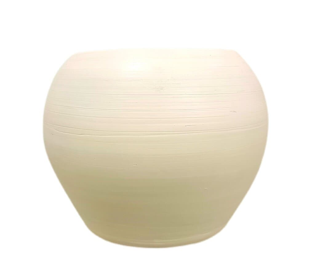 Macetero De Cerámica Esfera Blanco 31cm_1
