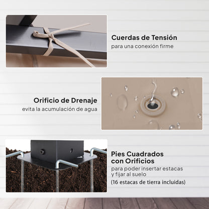 Outsunny Pérgola De Metal 3x3m Gazebo Cenador Para Jardín Patio Con Techo_5