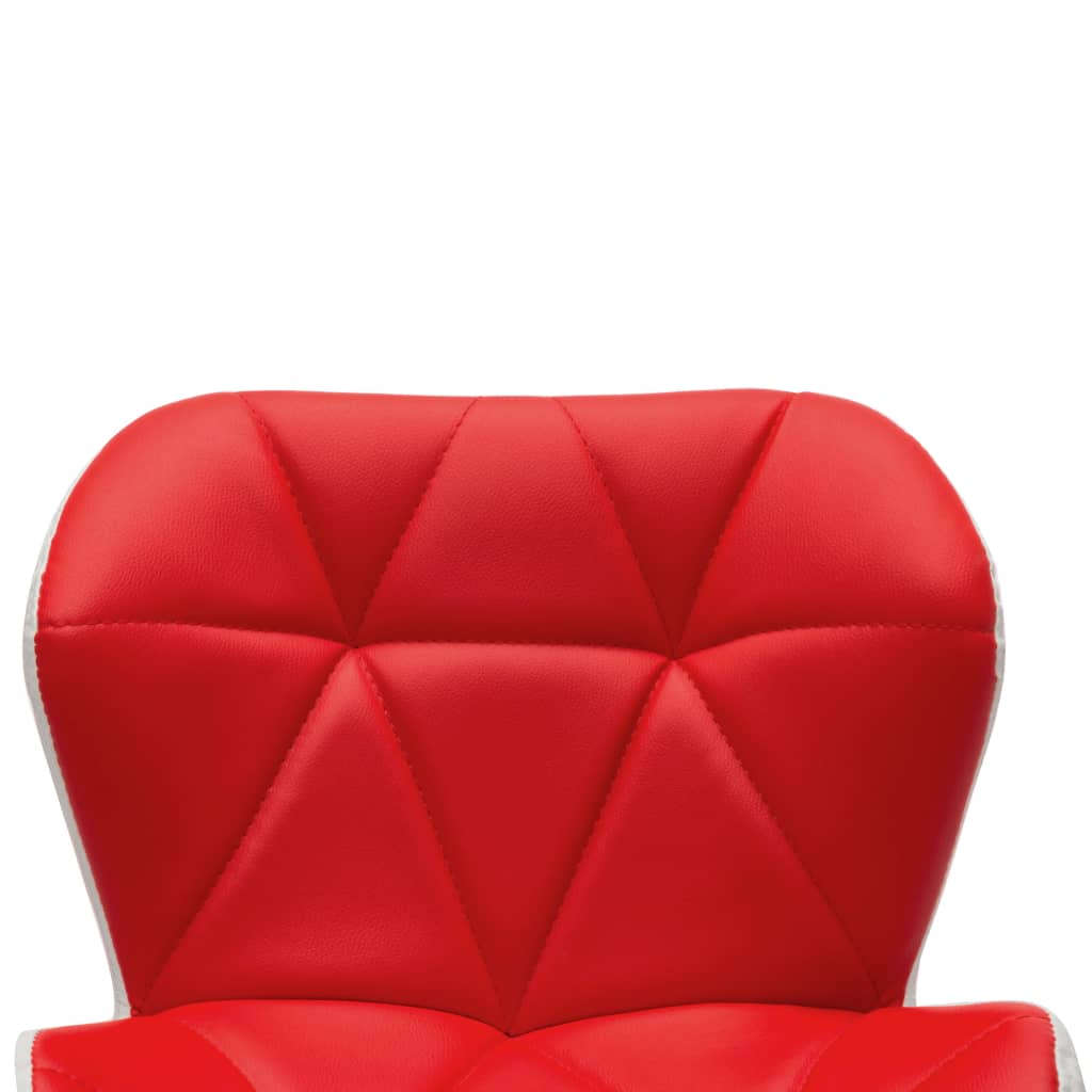 Taburete De Cocina De Cuero Sintético Rojo_3