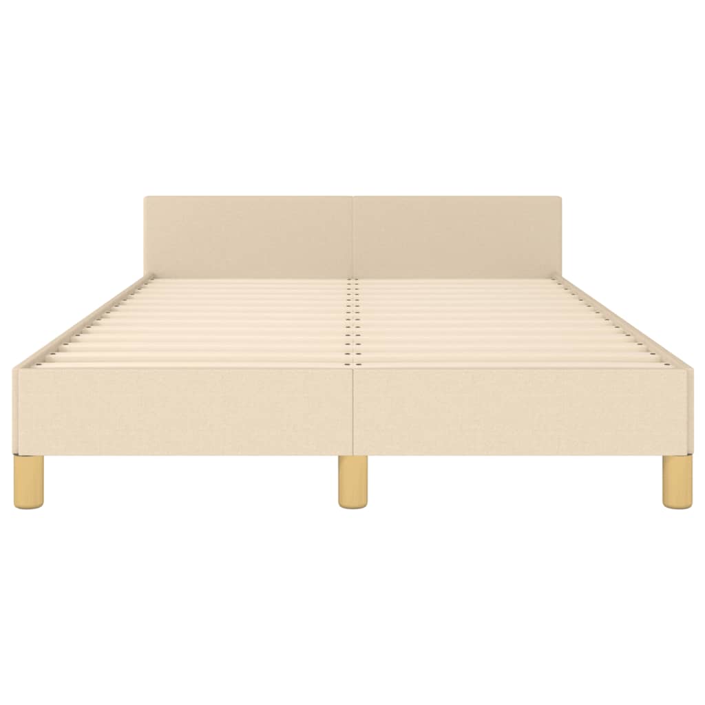 Estructura De Cama Con Cabecero De Tela Color Crema 120x200 Cm / Vetonek_5