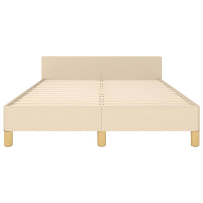 Estructura De Cama Con Cabecero De Tela Color Crema 120x200 Cm / Vetonek_5