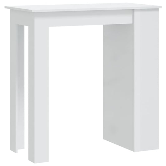 Mesa Bar Con Estante Almacenaje Blanco Brillo 102x50x103,5 Cm_0