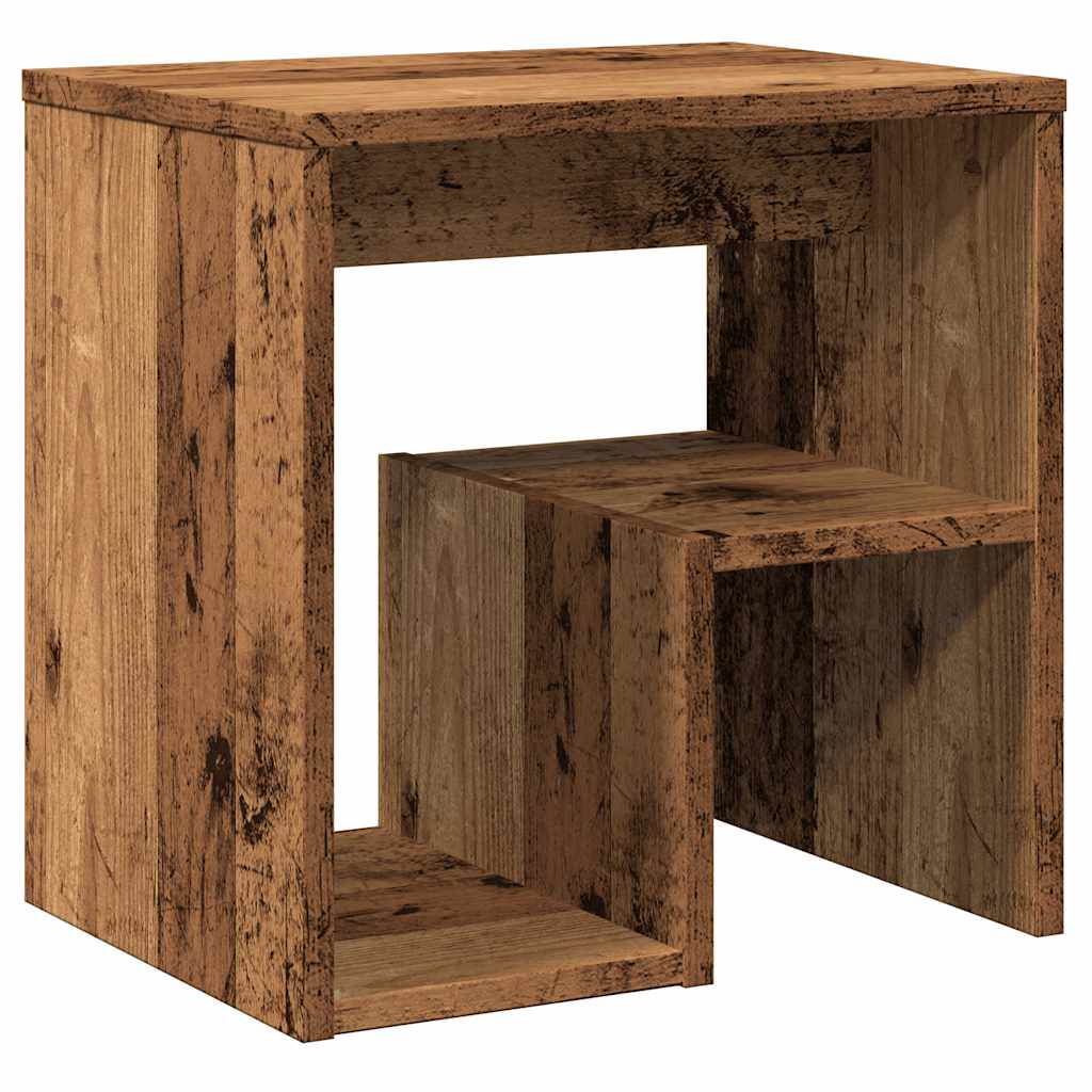 Mesitas De Noche 2 Uds Madera Ingeniería Envejecida 40x30x40 Cm_2