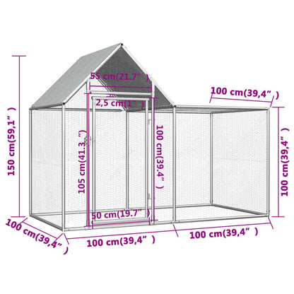 Vidaxl Gallinero Acero Galvanizado 2x1x1,5 M_5