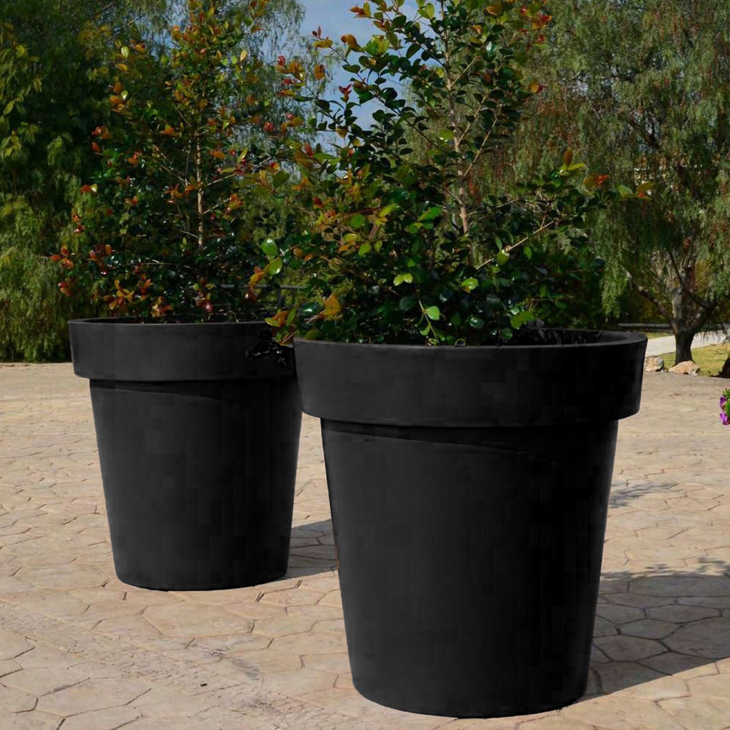 Macetero De Polietileno Por Rotomoldeo Color Antracita 40x35 Cm_3