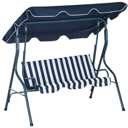 Outsunny Columpio De Jardín Con Toldo Ajustable En Ángulo 170x110x153 Cm Azul_0