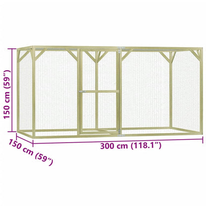 Vidaxl Jaula Gallinero Madera Impregnada De Pino 3x1,5x1,5 M_2