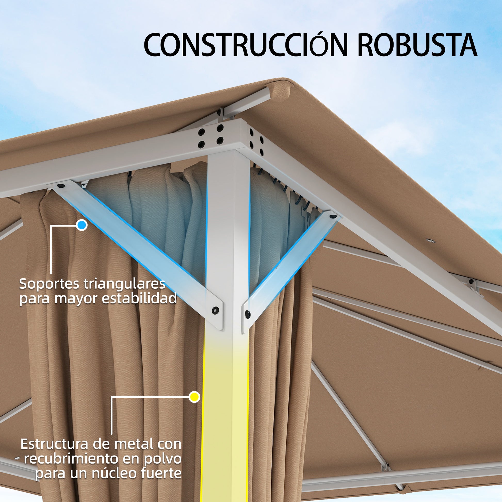 Outsunny Cenador Para Jardín 3x4 M_3