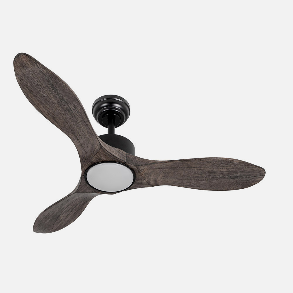 Ventilador Dc Segre 24w Negro 3 Aspas Roble 107d 2424lm 3000k-6500k C/remoto, Timer, Reg. Intensidad, Mem._3