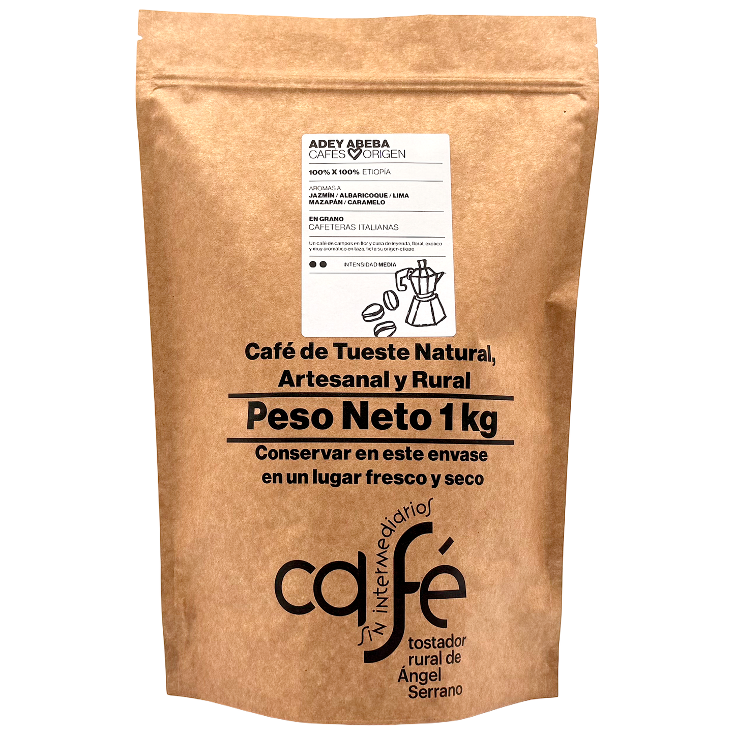 Cafe Sin Intermediarios Café Etiopía Adey En Grano Para Italiana (moka) 1 Kg_0