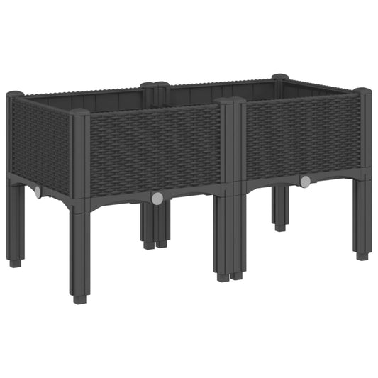 Jardinera Con Patas Pp Negro 80x40x42 Cm_0