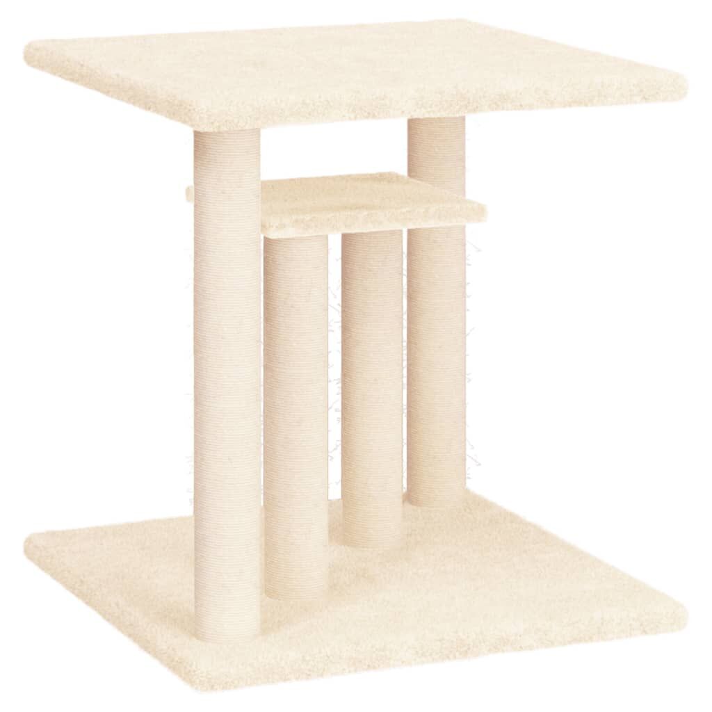 Vidaxl Postes Rascadores Para Gatos Con Plataformas Crema 50 Cm_0