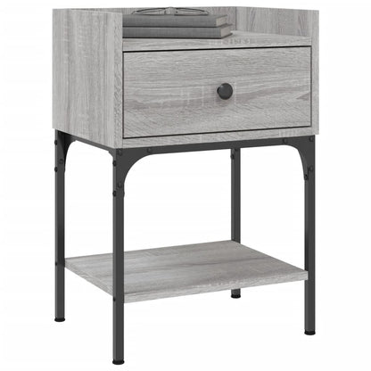 Mesita De Noche Madera De Ingeniería Gris Sonoma 40,5x31x60 Cm_1