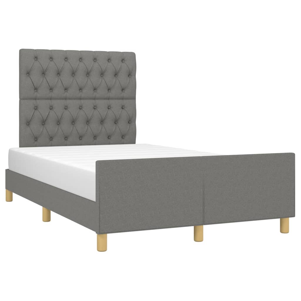 Estructura De Cama Con Cabecero De Tela Gris Oscuro 120x200 Cm / Vetonek_2