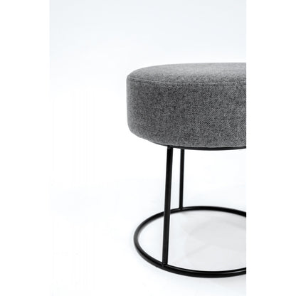 Puf Taburete, Sofá Finales, Gris Reposapiés De Tela, Negro Industrial Metal Pie 36x36x40cm- Muebles De Sala De Estar_1