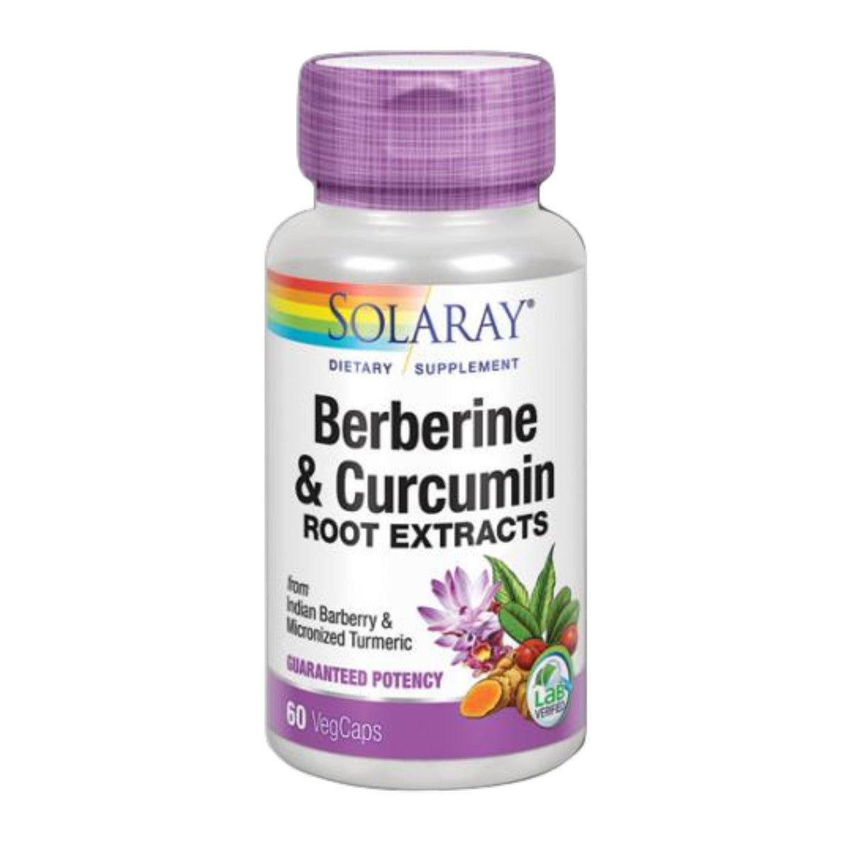 Berberine & Curcuma 600 Mg 60 Caps Solaray