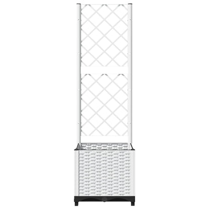 Jardinera Con Enrejado Pp Blanco 40x40x136 Cm_2