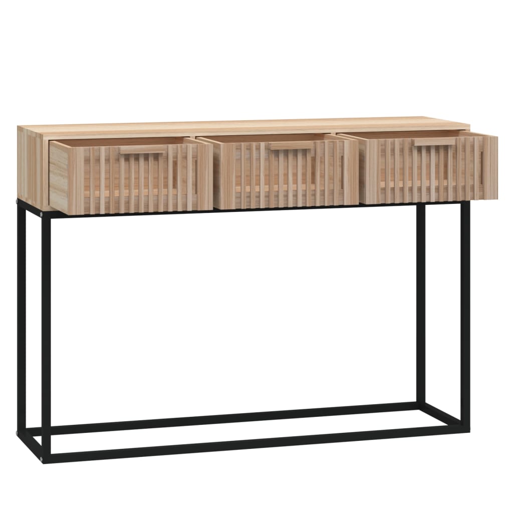 Mesa Consola Hierro Y Madera Contrachapada 105x30x75 Cm_3